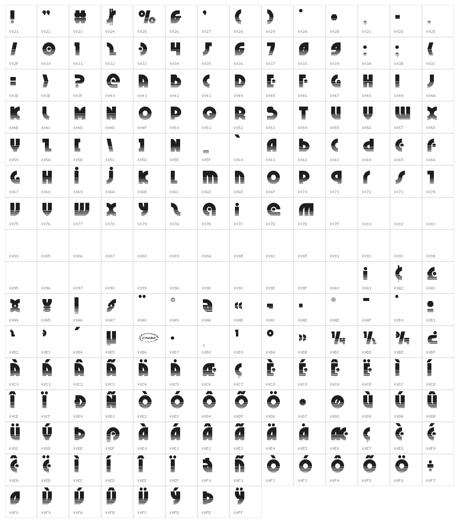 Neuralnomicon Halftone Character Map