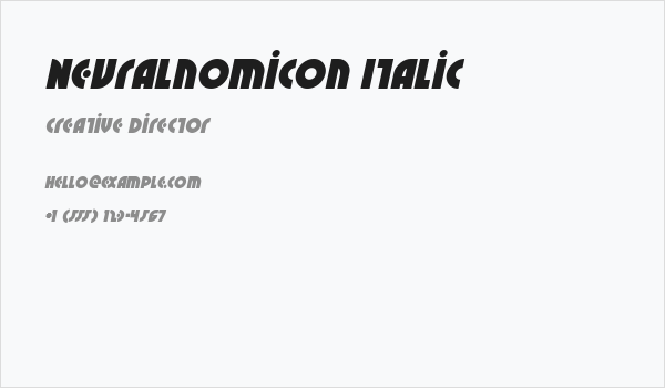 Neuralnomicon Italic Business Card