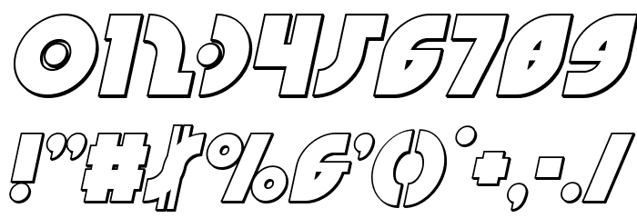 Neuralnomicon Outline Italic Font OTHER CHARS