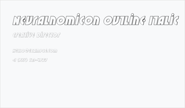 Neuralnomicon Outline Italic Business Card