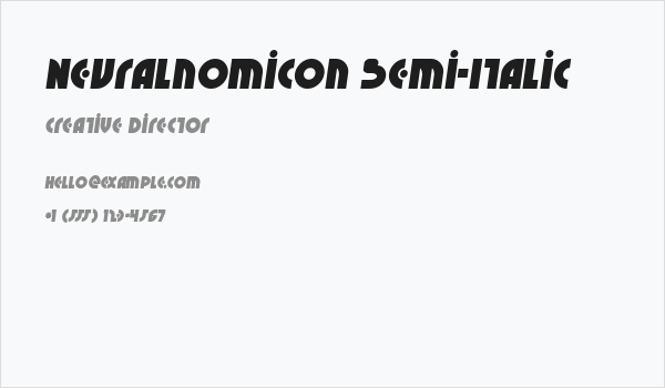 Neuralnomicon Semi-Italic Business Card