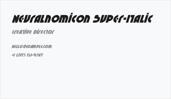 Neuralnomicon Super-Italic Business Card