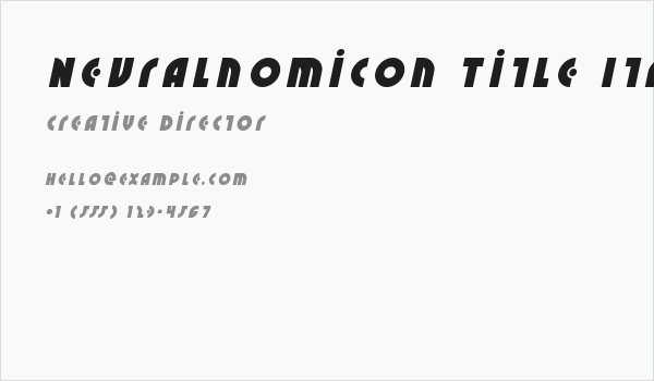 Neuralnomicon Title Italic Business Card