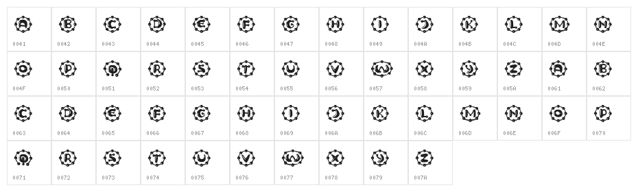 Neuron Capitals Regular Character Map