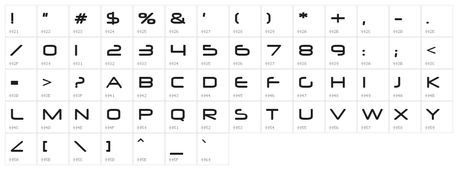Neuropol  Medium Character Map