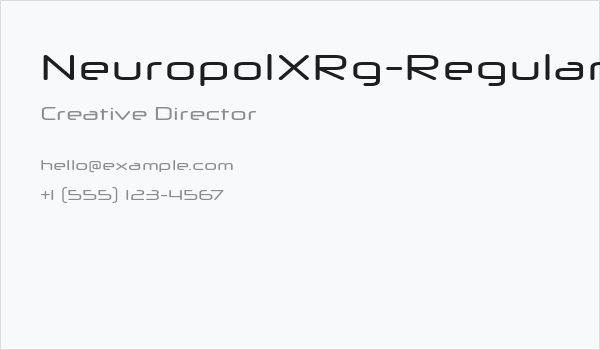 NeuropolXRg-Regular Business Card