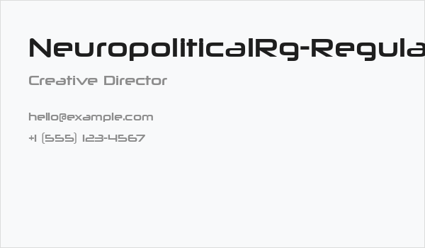 NeuropoliticalRg-Regular Business Card