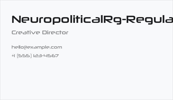 NeuropoliticalRg-Regular Business Card