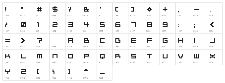 Neustyle Bold Character Map