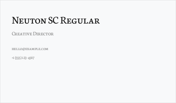 Neuton SC Regular Business Card