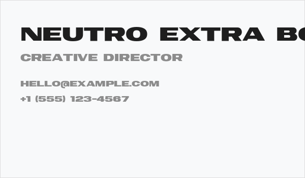 Neutro Extra Bold Business Card