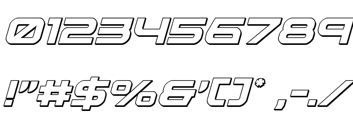 Neutron Dance 3D Italic Font OTHER CHARS