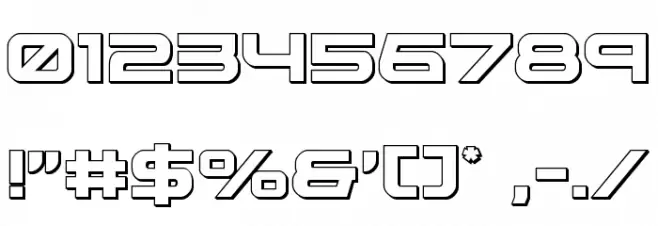 Neutron Dance 3D Font OTHER CHARS