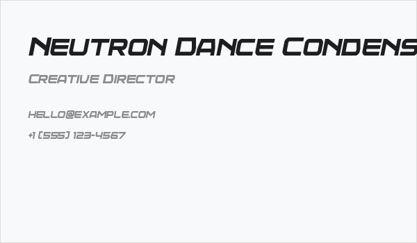 Neutron Dance Condens SemiItal Business Card