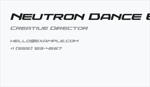 Neutron Dance Expanded Italic Business Card