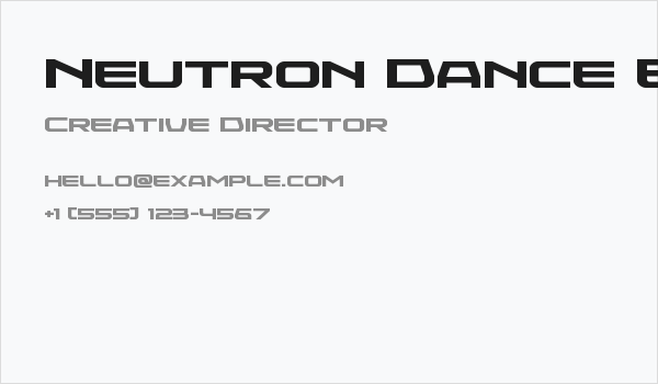 Neutron Dance Expanded Business Card