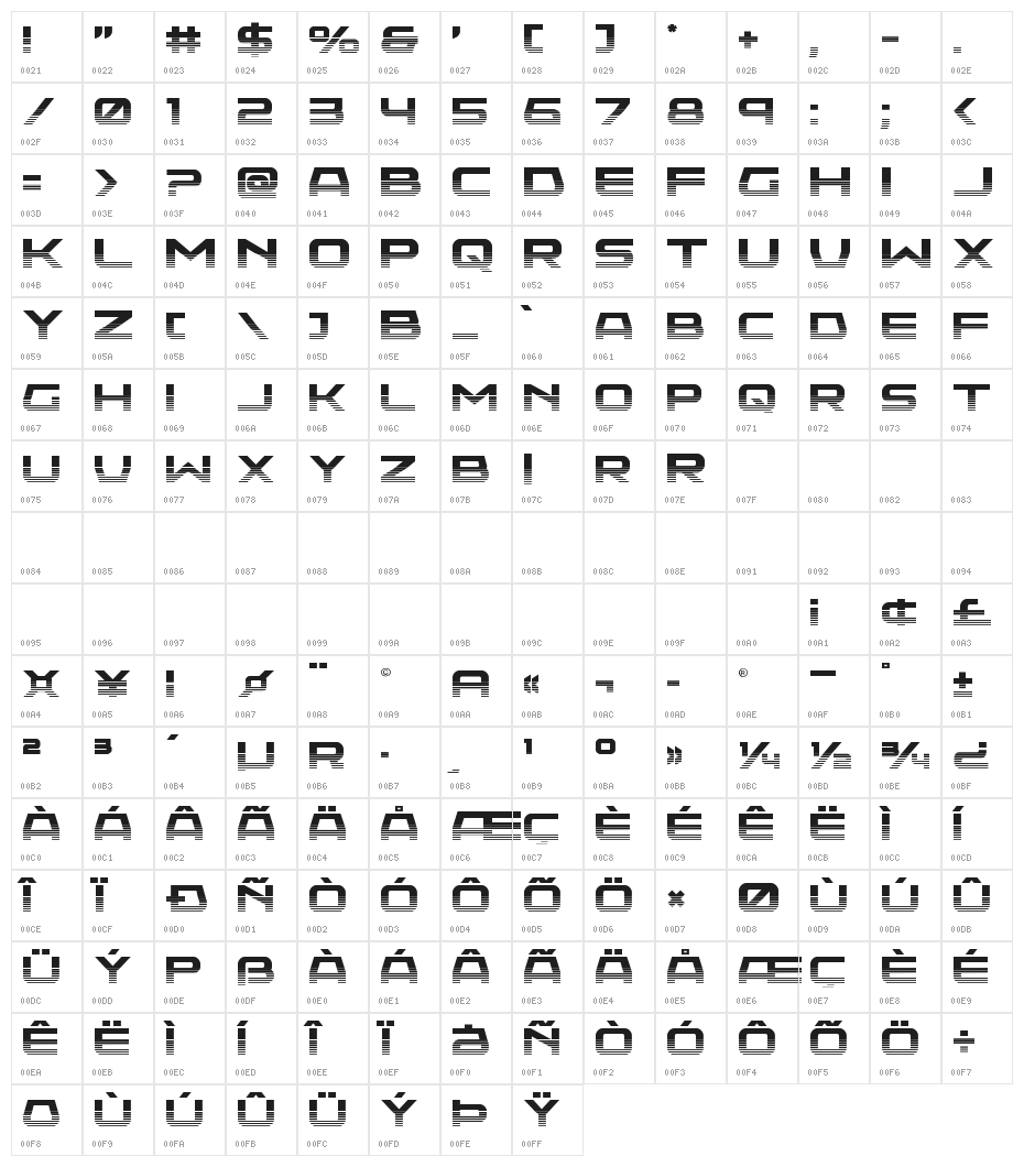 Neutron Dance Halftone Character Map