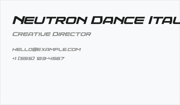 Neutron Dance Italic Business Card