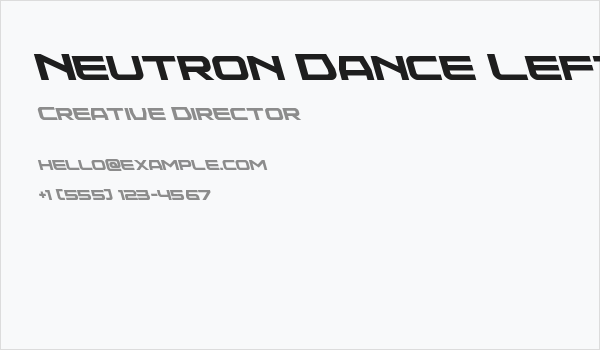 Neutron Dance Leftalic Business Card