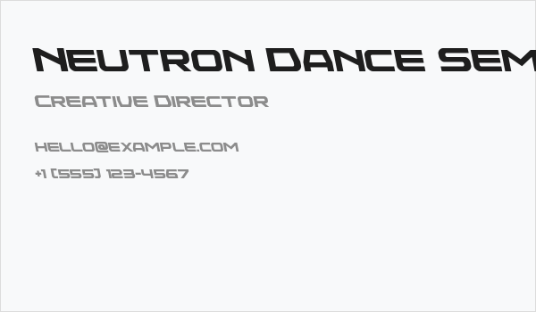 Neutron Dance Semi-Leftalic Business Card