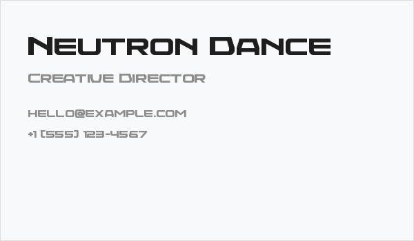 Neutron Dance Business Card