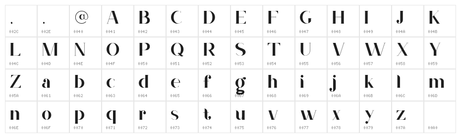 Nevada_Light Character Map