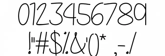 Never Ever Regular Font OTHER CHARS