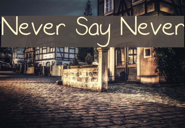 Never Say Never Font examples