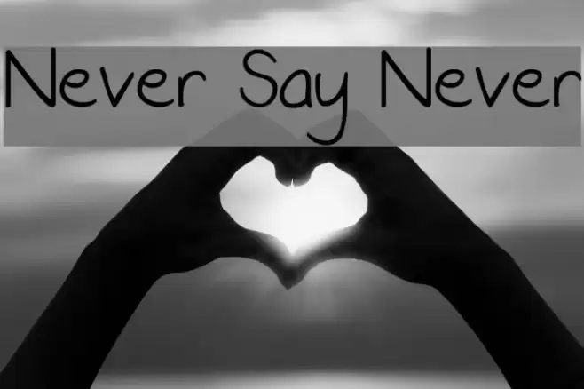 Never Say Never Font examples