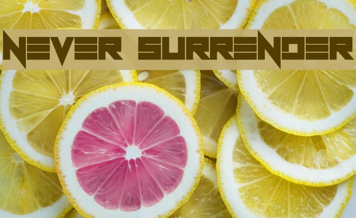 Never Surrender Font examples
