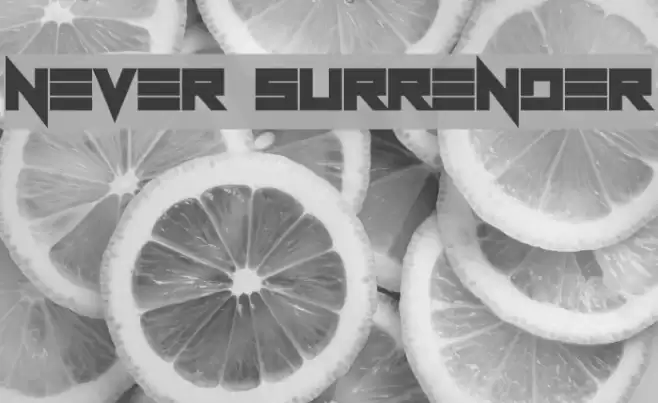 Never Surrender Font examples