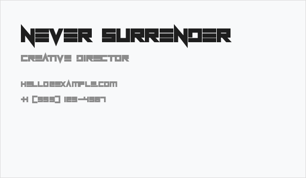 Never Surrender Business Card