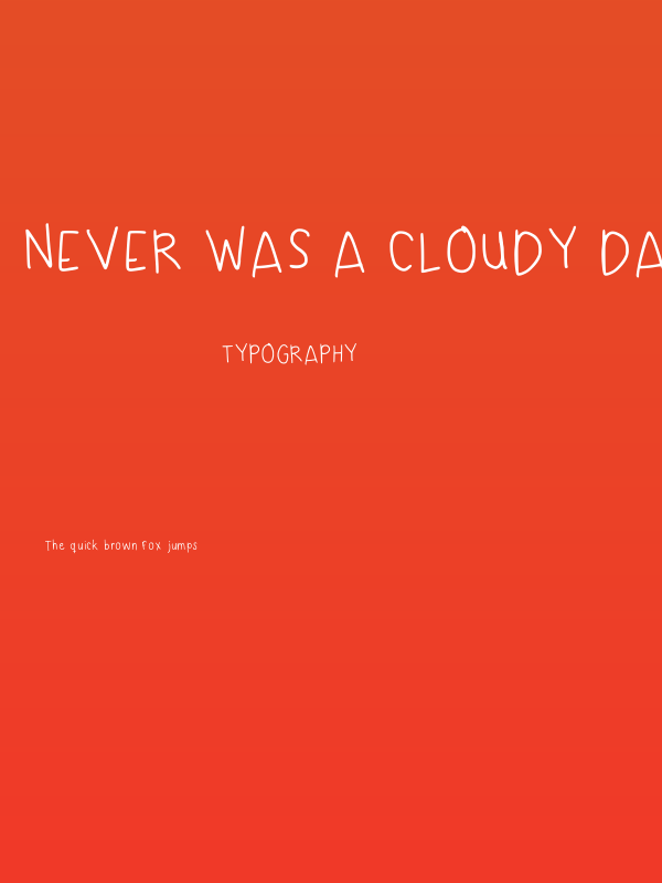 Never Was A Cloudy Day Regular Poster