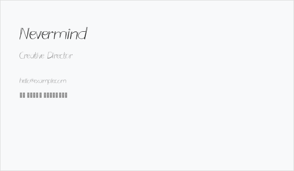 Nevermind Business Card