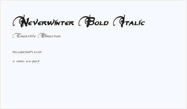 Neverwinter Bold Italic Business Card