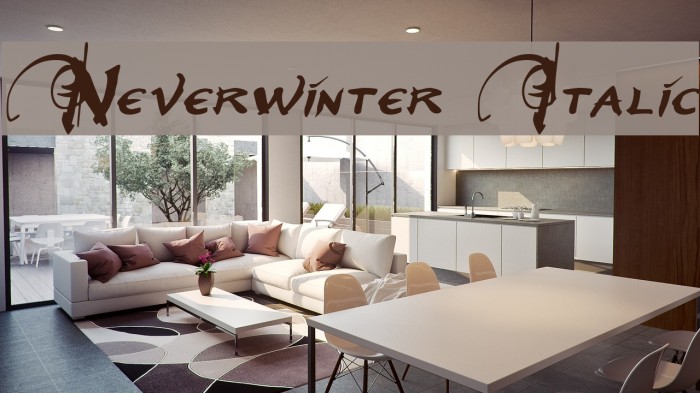 Neverwinter Italic Font examples