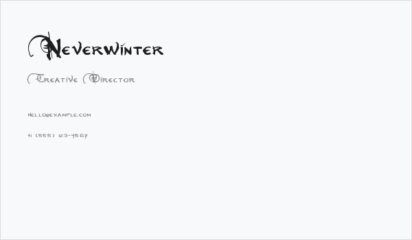 Neverwinter Business Card