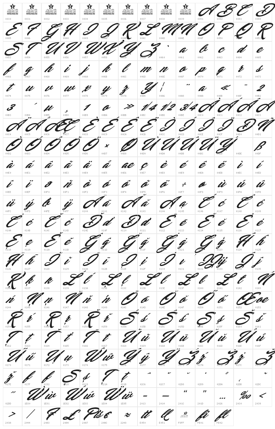 New Balance Personal Use Regular Character Map