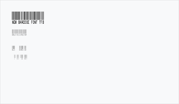 New Barcode Font tfb Business Card