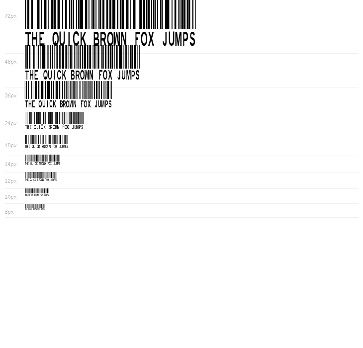 New Barcode Font tfb Waterfall