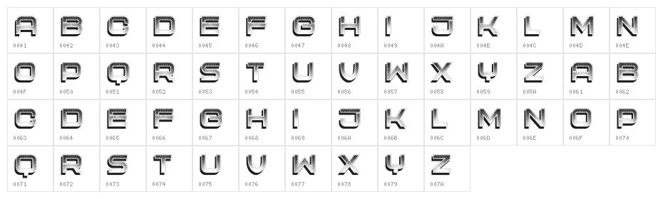 New Brush Regular Character Map