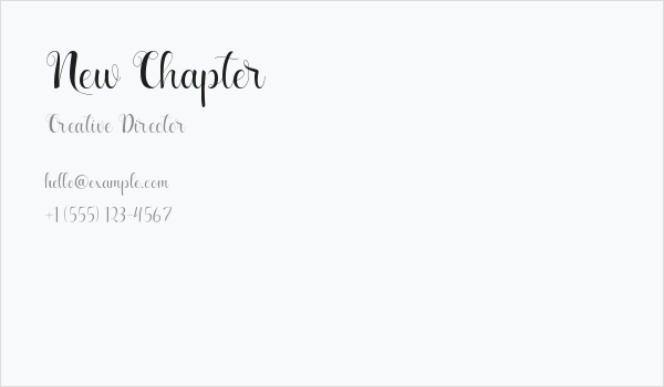 New Chapter Business Card