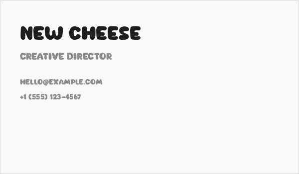 New Cheese Business Card