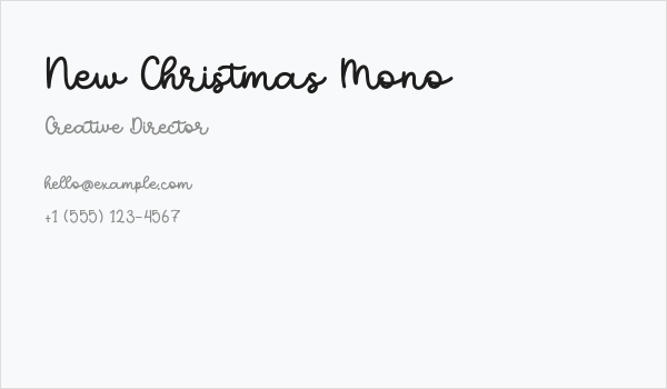 New Christmas Mono Business Card