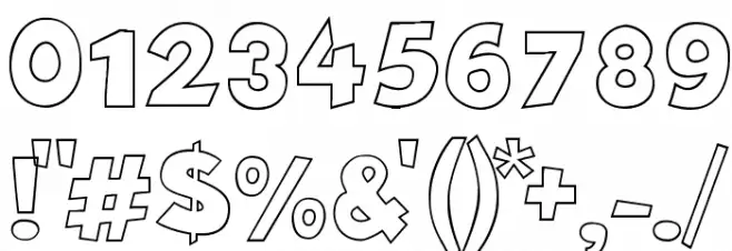 New Comic BD Outline Font OTHER CHARS