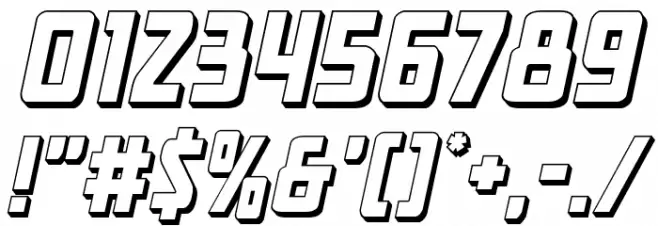 New Comic Title 3D Italic Font OTHER CHARS