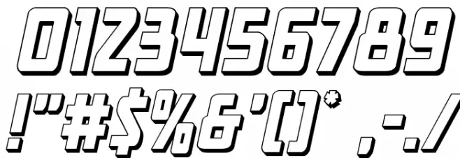 New Comic Title 3D Italic Font OTHER CHARS