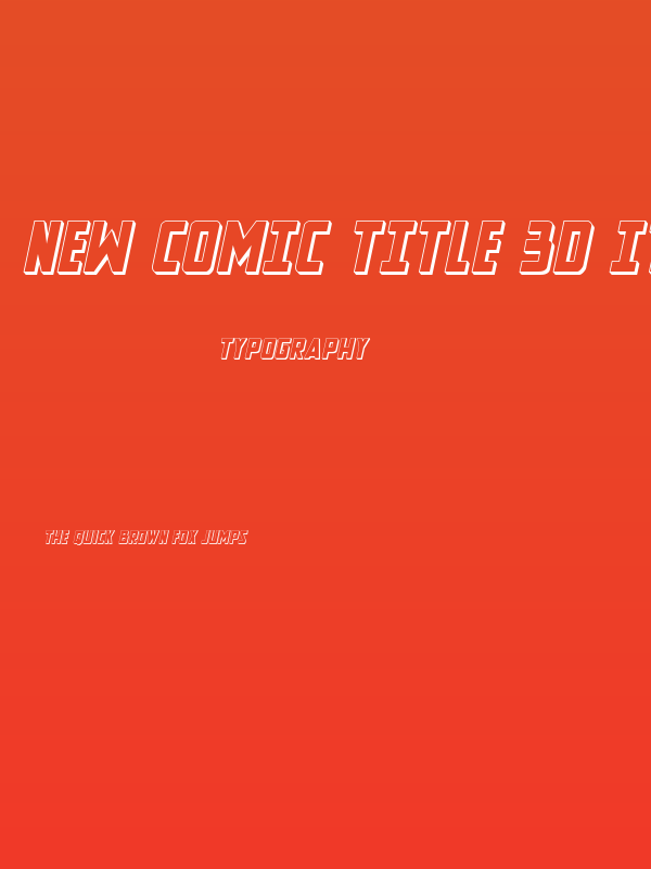 New Comic Title 3D Italic Poster