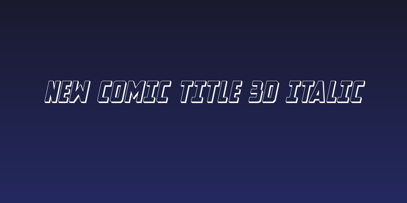 New Comic Title 3D Italic Social Header