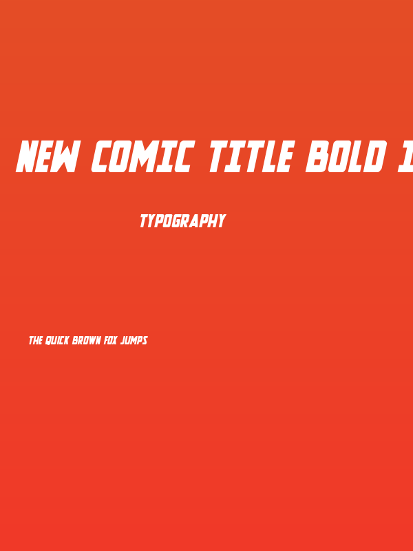 New Comic Title Bold Italic Poster